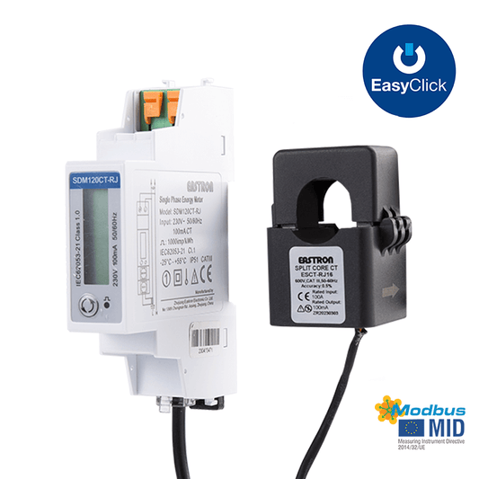 Bundle: SDM120CT-RJ & ESCT-RJ16-100A/100MA Split Core Current Transformer