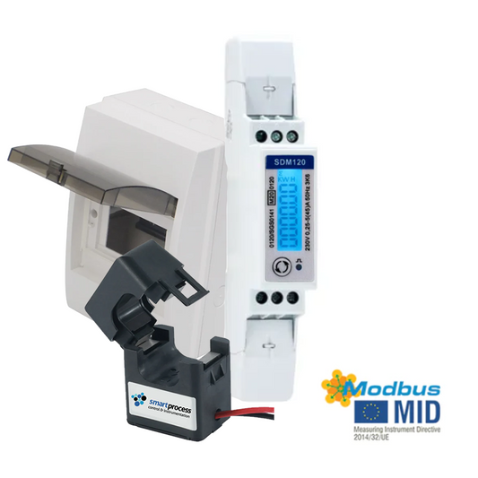 Bundle: SDM120CT-MOD-MID & 4 WAY DIN RAIL ENCLOSURE & T24/T36 Current Transformer