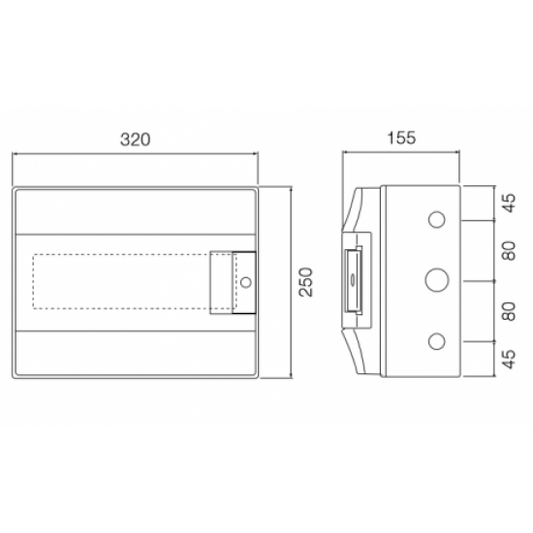 ABB 12 Module Wall Mounted Din Rail Consumer Unit