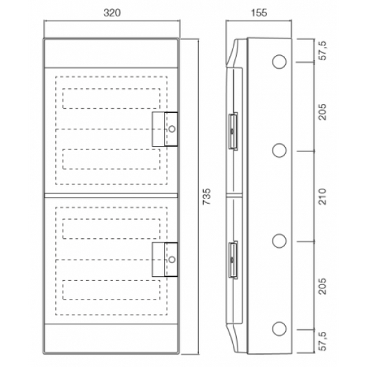 ABB 48 Module Wall Mounted Din Rail Consumer Unit