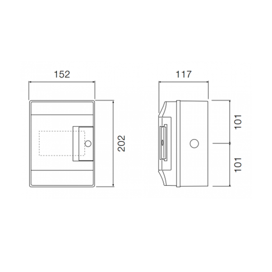 ABB 4 Module Wall Mounted Din Rail Consumer Unit