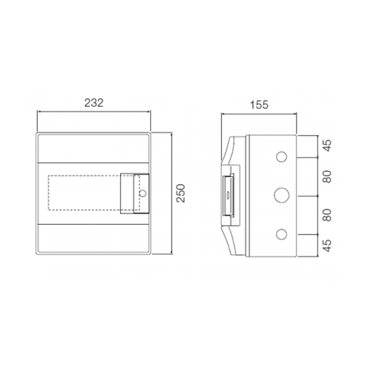 ABB 8 Module Wall Mounted Din Rail Consumer Unit