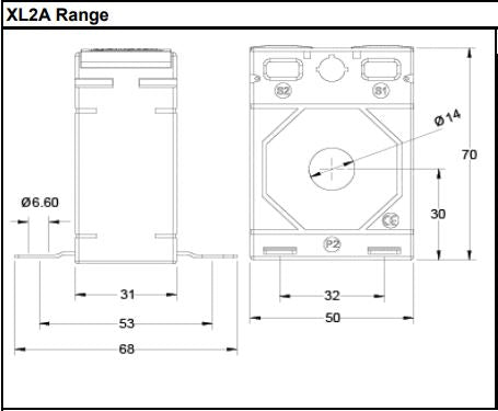 XL2A Single Phase CT 40-300A Primary Input/ 5A Secondary Output