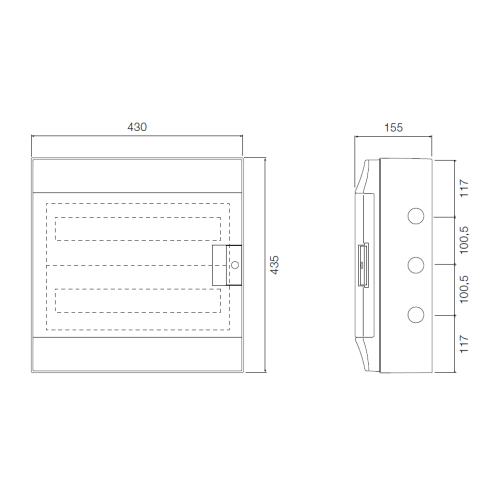 ABB 36 Module Wall Mounted Din Rail Consumer Unit