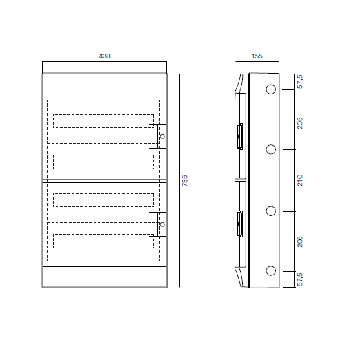 ABB 72 Module Wall Mounted Din Rail Consumer Unit