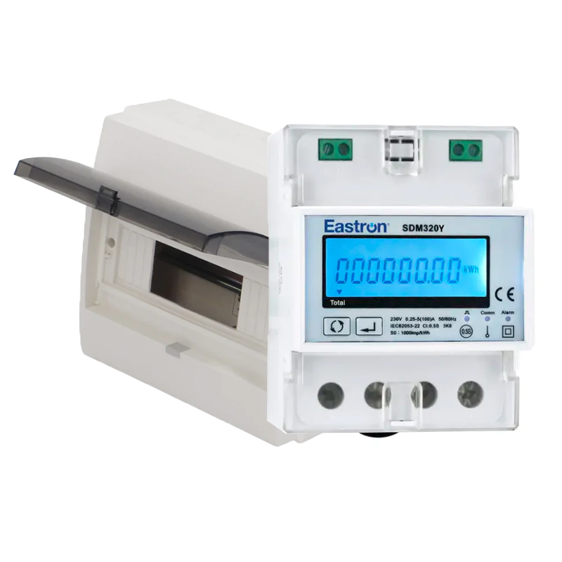 SDM320Y-RF-MID Prepayment Meter + 6 Module Wall Mounted Din Rail Enclosure Bundle