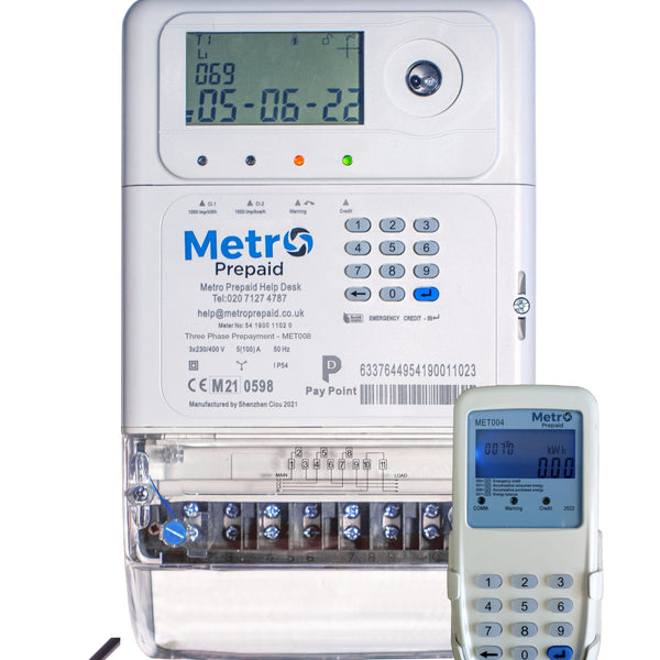 MET008 Metro Three Phase Prepay Meter with Wired Keypad