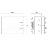 ABB 12 Module Wall Mounted Din Rail Consumer Unit