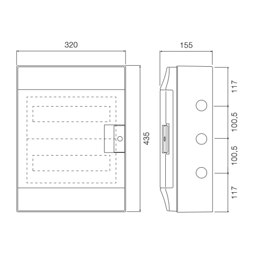 24 Module Size ABB 24 Module Wall Mounted Din Rail Consumer Unit